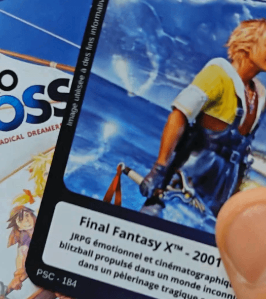 Zoom sur une carte à collectionnée imprimée par Press Start Cards