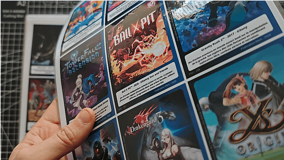 Feuille A4 de cartes de jeu imprimée sur papier photo brillant 140g avec lamination 80 micron avant découpe