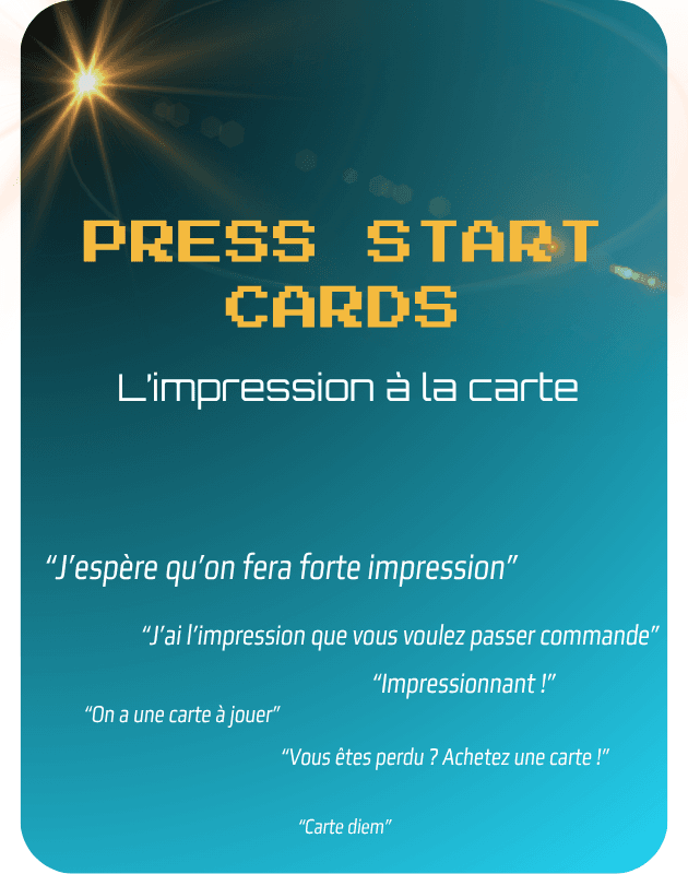 Carte Press Start Cards, verso