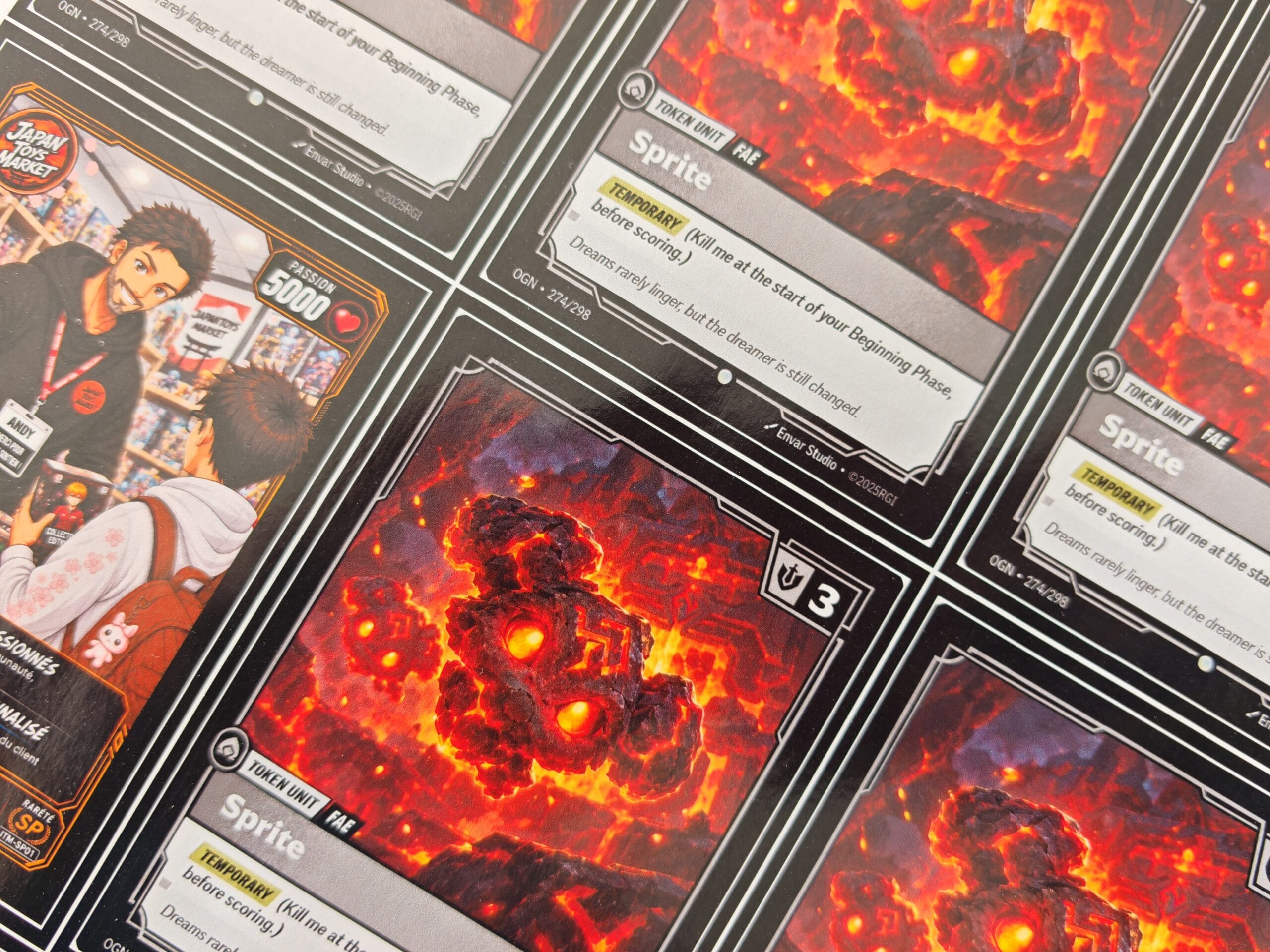 Planche de cartes type TCG a découper