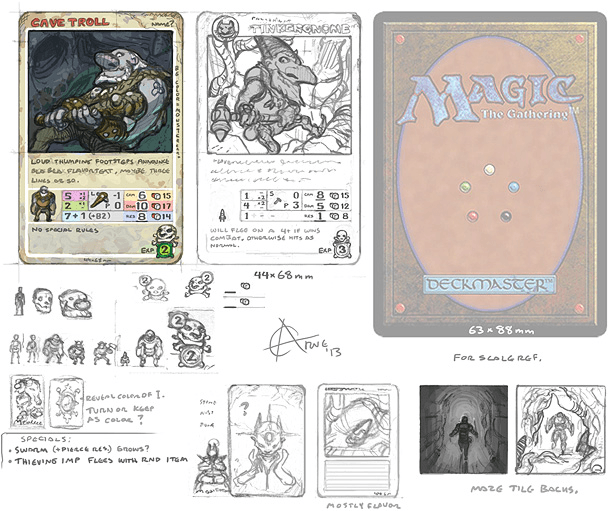 Croquis de prototype de carte Magic